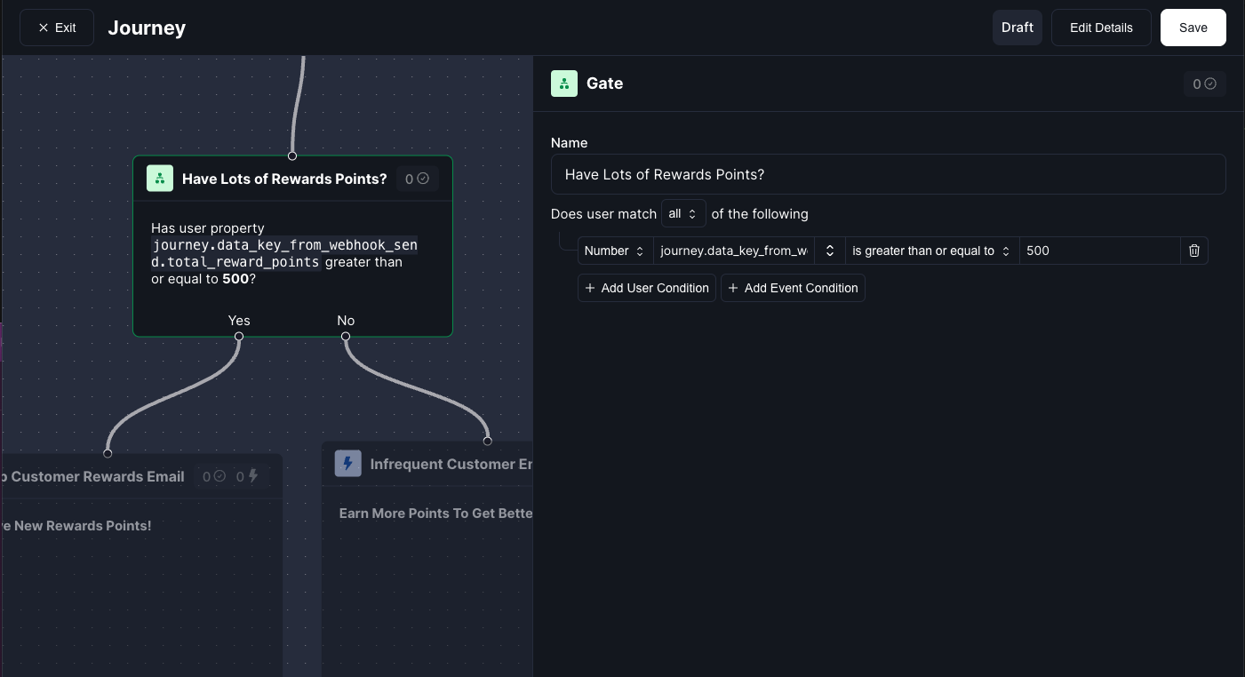 Journey Data Key Gate Example